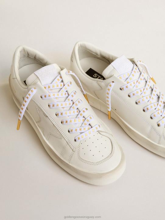 hombres cordones blancos con estrellas doradas en contrasteGolden Goose 02H6419