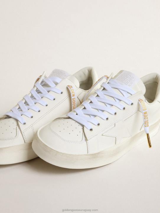 hombres cordones de algodón blanco con logo dorado en contrasteGolden Goose 02H6373