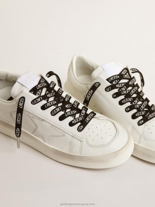 hombres cordones negros con letras \'laces\' plateadas en contrasteGolden Goose 02H6374