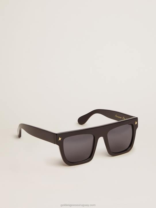 hombres gafas de sol de estilo cuadrado jamie con marco negro y detalles doradosGolden Goose 02H6327