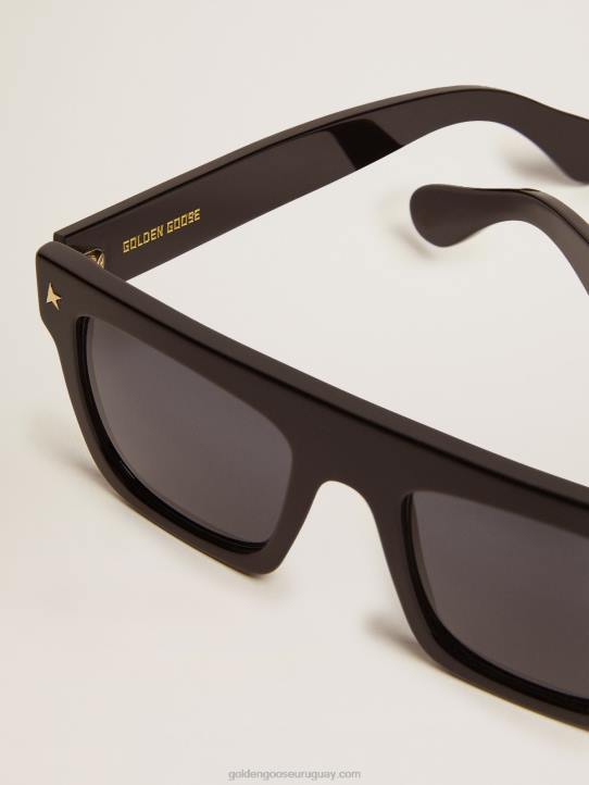hombres gafas de sol de estilo cuadrado jamie con marco negro y detalles doradosGolden Goose 02H6327