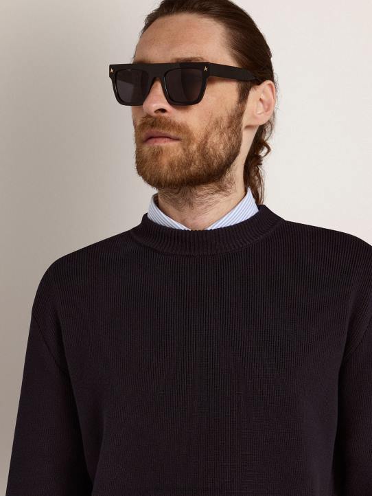 hombres gafas de sol de estilo cuadrado jamie con marco negro y detalles doradosGolden Goose 02H6327