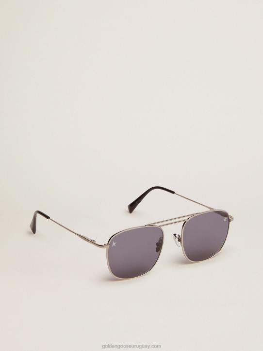 hombres montura solar estilo roger aviator con montura negra y lentes negrosGolden Goose 02H6341