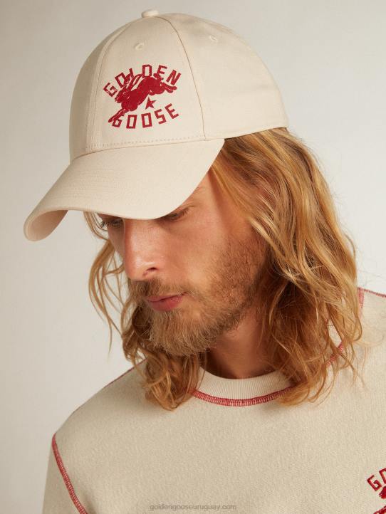 hombres gorra de béisbol heritage blanca con logo cnyGolden Goose 02H6354