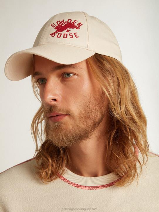 hombres gorra de béisbol heritage blanca con logo cnyGolden Goose 02H6354