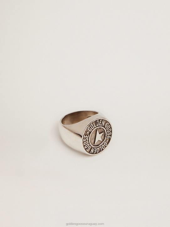 hombres Anillo de la colección Timeless Jewelmates en color plata envejecida.Golden Goose 02H6835