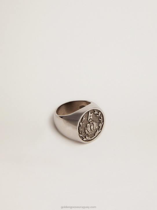 hombres anillo de sello en color plata antiguaGolden Goose 02H6831