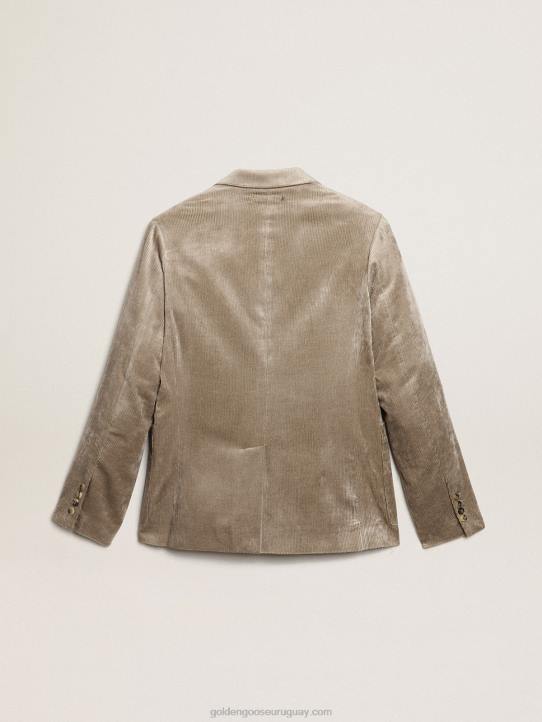 hombres Americana boxy fit de botonadura sencilla de algodón beige claroGolden Goose 02H6811