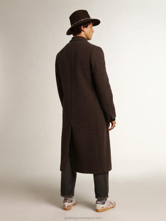 hombres abrigo cruzado colección journey en lana bouclé color regalizGolden Goose 02H6741