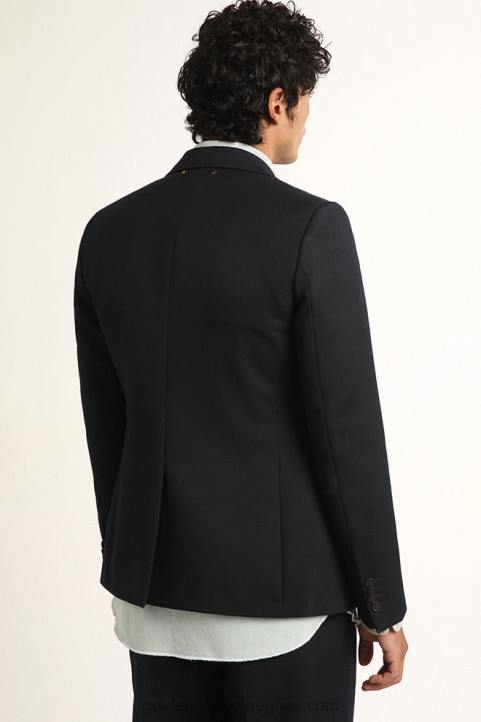 hombres americana de botonadura sencilla de gabardina de lana azul oscuroGolden Goose 02H6812