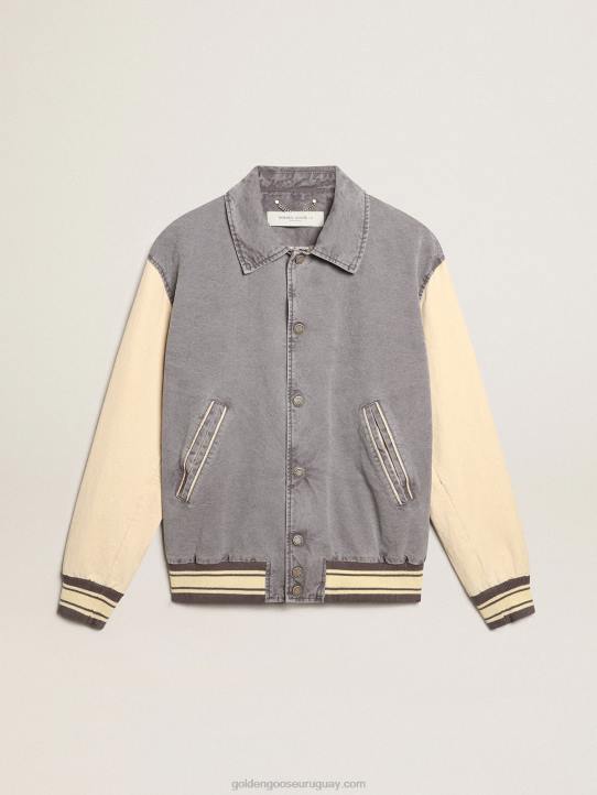 hombres cazadora bomber de algodón color lila-gris y mazapánGolden Goose 02H6809