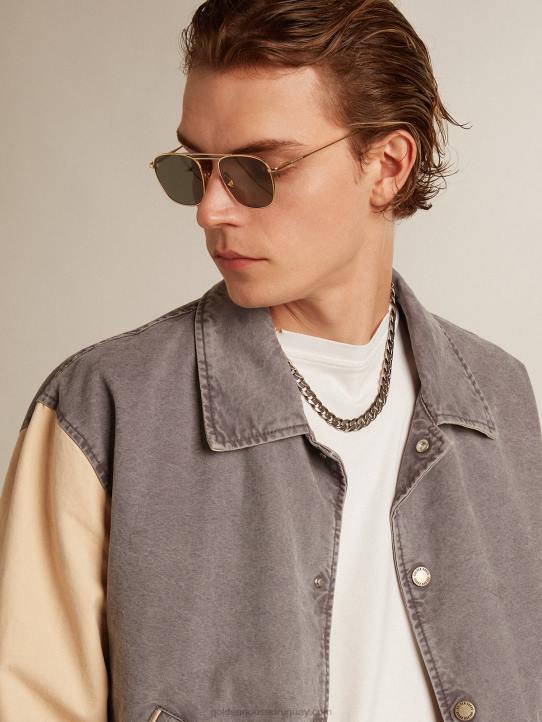 hombres cazadora bomber de algodón color lila-gris y mazapánGolden Goose 02H6809