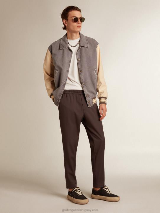 hombres cazadora bomber de algodón color lila-gris y mazapánGolden Goose 02H6809