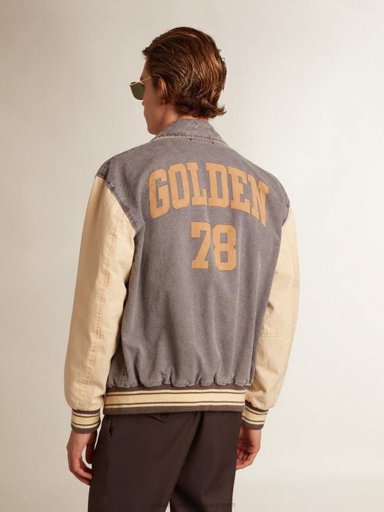 hombres cazadora bomber de algodón color lila-gris y mazapánGolden Goose 02H6809
