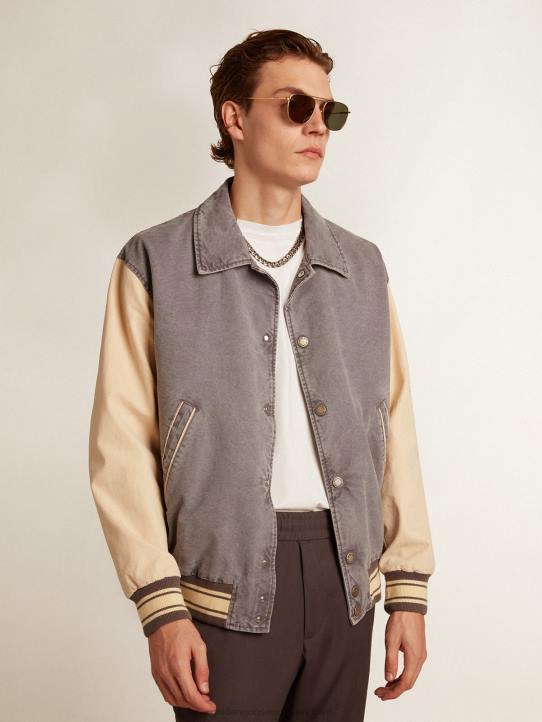 hombres cazadora bomber de algodón color lila-gris y mazapánGolden Goose 02H6809