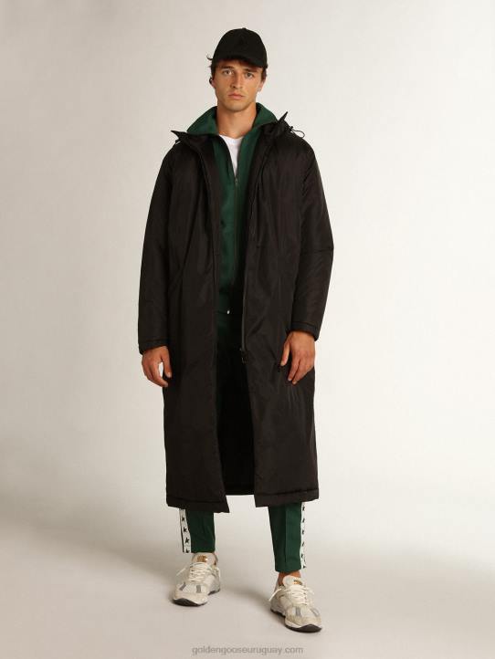 hombres chamarra acolchada con capucha hasta los tobillos black star collectionGolden Goose 02H6798