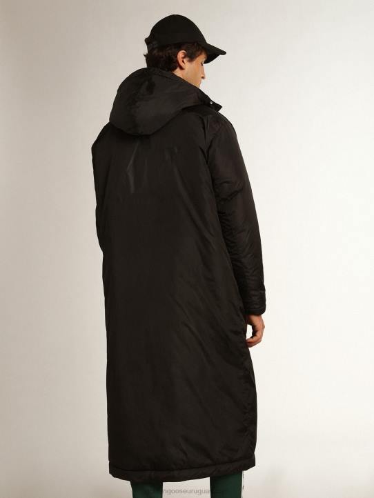 hombres chamarra acolchada con capucha hasta los tobillos black star collectionGolden Goose 02H6798