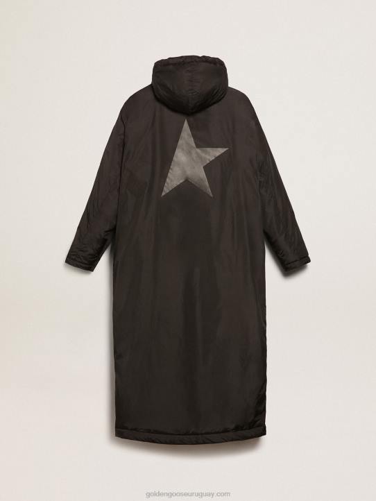 hombres chamarra acolchada con capucha hasta los tobillos black star collectionGolden Goose 02H6798