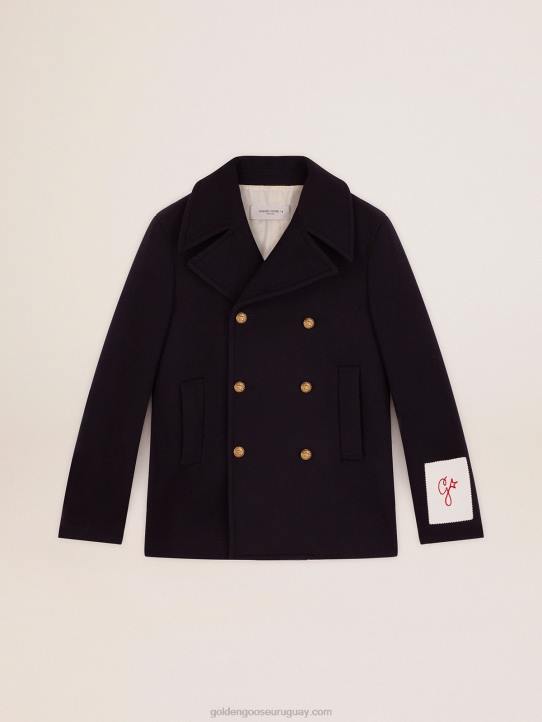 hombres chaquetón azul oscuro con botones heráldicos doradosGolden Goose 02H6693