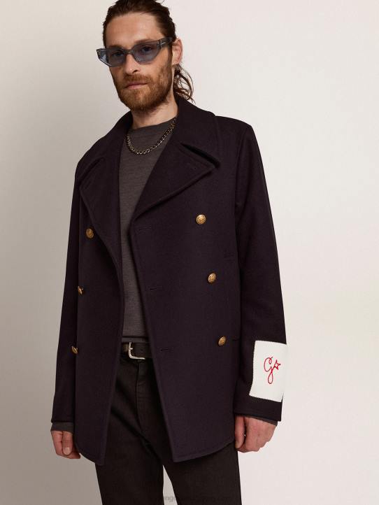 hombres chaquetón azul oscuro con botones heráldicos doradosGolden Goose 02H6693