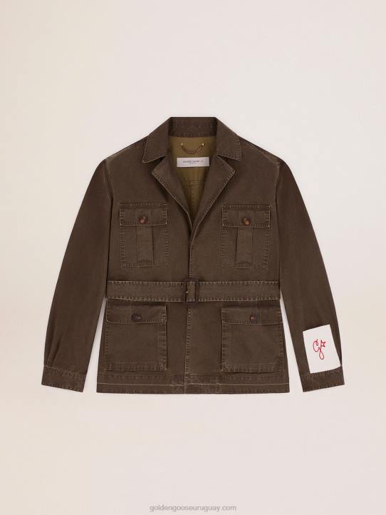 hombres chaqueta safari de la colección en lona verde militarGolden Goose 02H6768