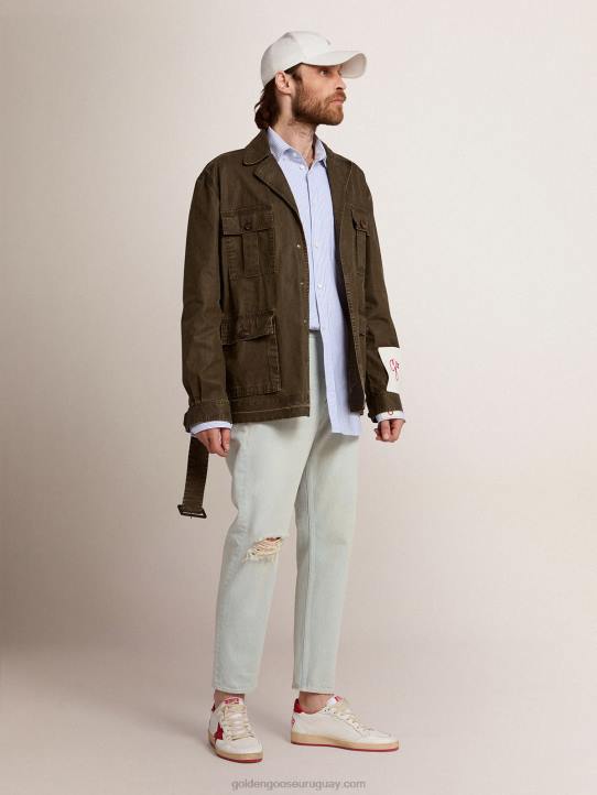 hombres chaqueta safari de la colección en lona verde militarGolden Goose 02H6768