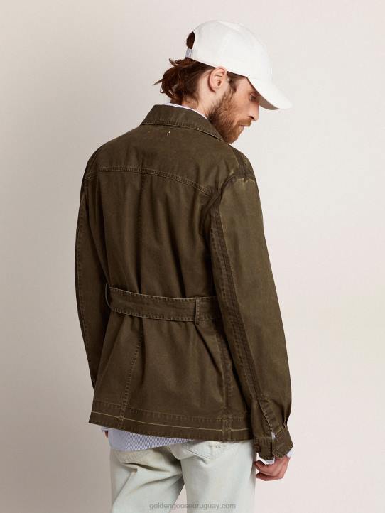hombres chaqueta safari de la colección en lona verde militarGolden Goose 02H6768