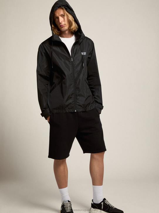 hombres cortavientos con logo y estrella blancos en contrasteGolden Goose 02H6776