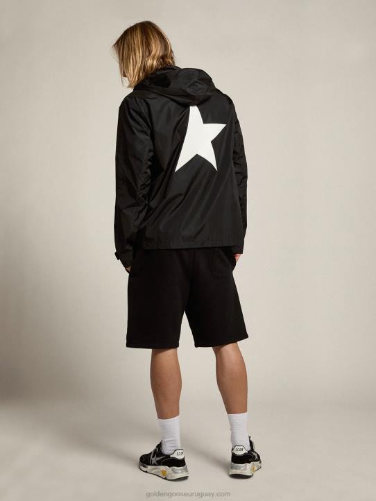 hombres cortavientos con logo y estrella blancos en contrasteGolden Goose 02H6776