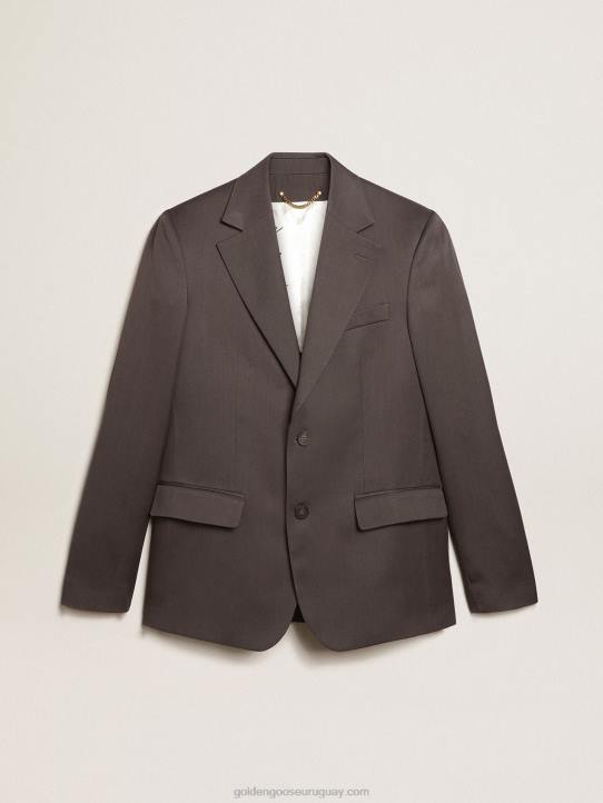 hombres blazer de botonadura sencilla de lana grisGolden Goose 02H6799