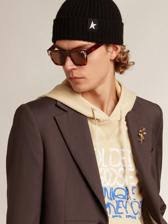 hombres blazer de botonadura sencilla de lana grisGolden Goose 02H6799