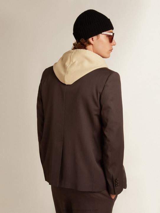 hombres blazer de botonadura sencilla de lana grisGolden Goose 02H6799