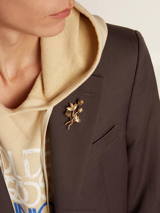 hombres blazer de botonadura sencilla de lana grisGolden Goose 02H6799