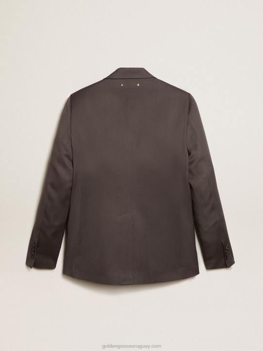 hombres blazer de botonadura sencilla de lana grisGolden Goose 02H6799