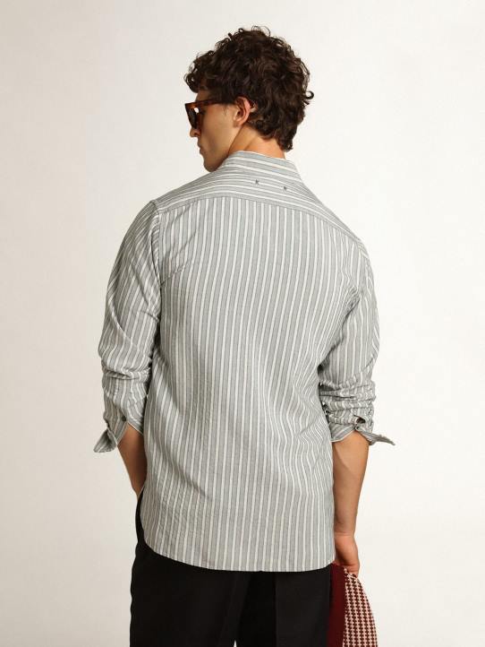 hombres camisa de la colección Journey con rayas aguamarinasGolden Goose 02H6750