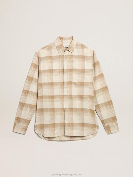 hombres camisa slim pimienta y arena oscuroGolden Goose 02H6807