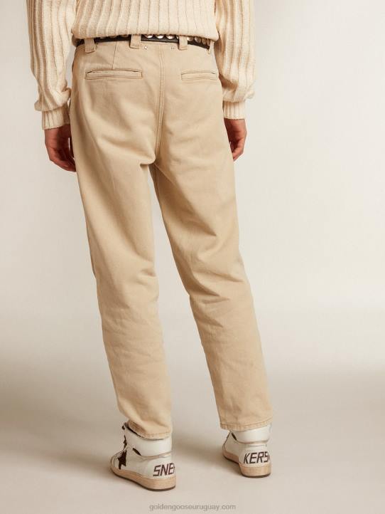 hombres pantalones de algodón en mezcla de beigeGolden Goose 02H6813