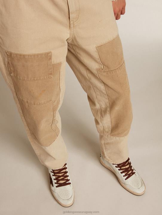 hombres pantalones de algodón en mezcla de beigeGolden Goose 02H6813