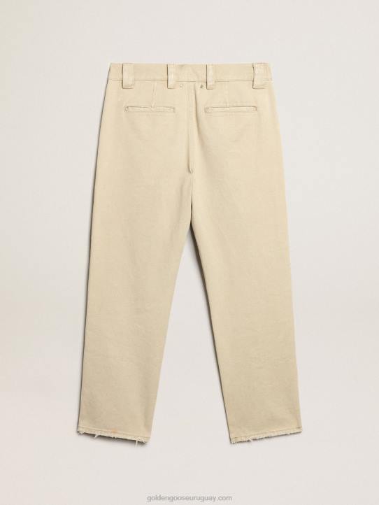 hombres pantalones de algodón en mezcla de beigeGolden Goose 02H6813