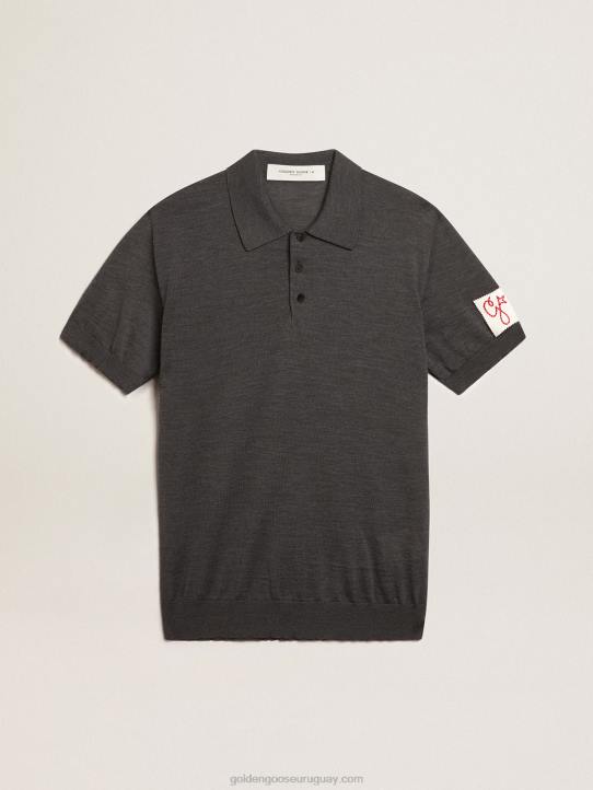 hombres polo de manga corta de lana merino grisGolden Goose 02H6732