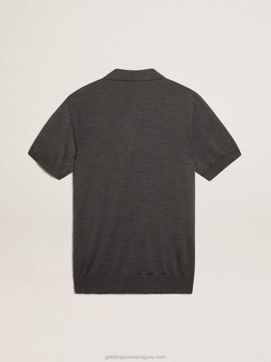 hombres polo de manga corta de lana merino grisGolden Goose 02H6732