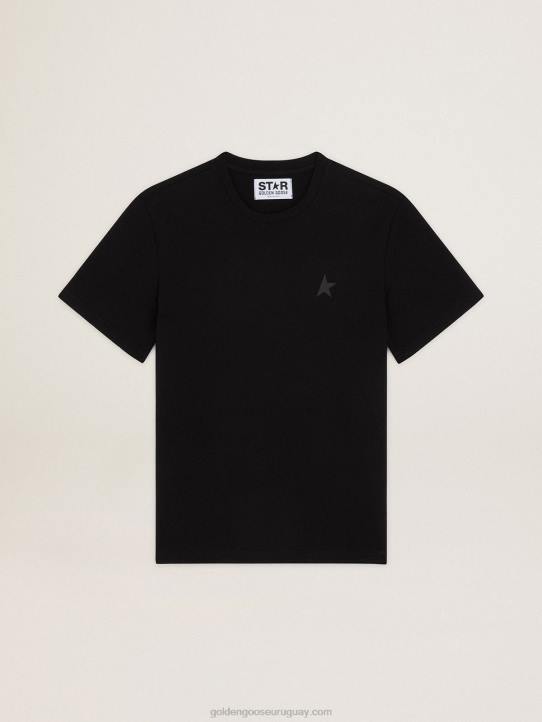 hombres camiseta black star collection con estrella tono sobre tono en la parte delanteraGolden Goose 02H6752