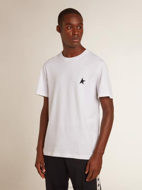 hombres camiseta blanca con estrella azul oscuro en el frenteGolden Goose 02H6796