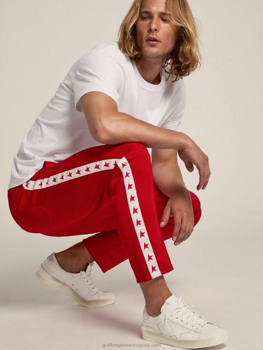 hombres camiseta blanca de la colección star con estrella en glitter plateado en la parte delanteraGolden Goose 02H6706