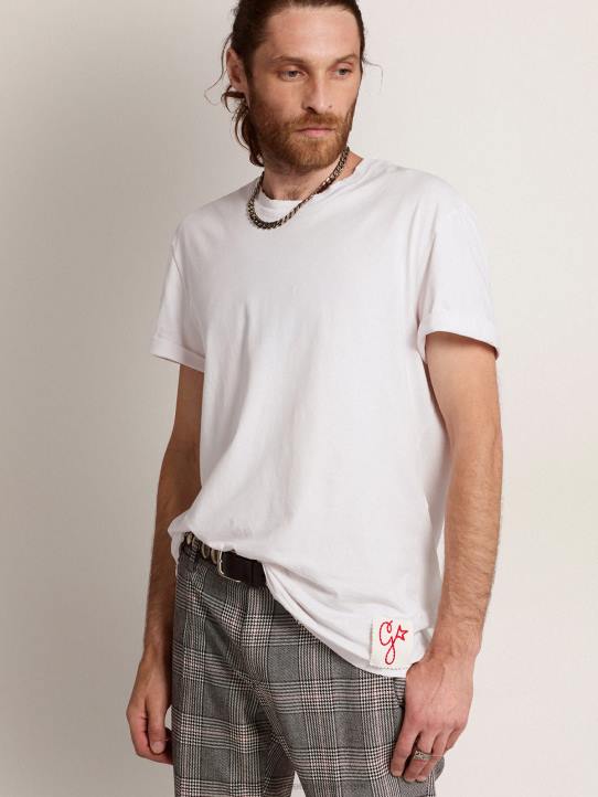 hombres camiseta de la colección en color blanco con tratamiento envejecidoGolden Goose 02H6759