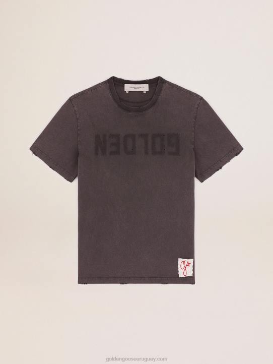 hombres camiseta de la colección en gris antracita con tratamiento envejecidoGolden Goose 02H6699