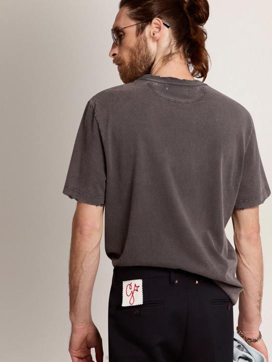 hombres camiseta de la colección en gris antracita con tratamiento envejecidoGolden Goose 02H6699