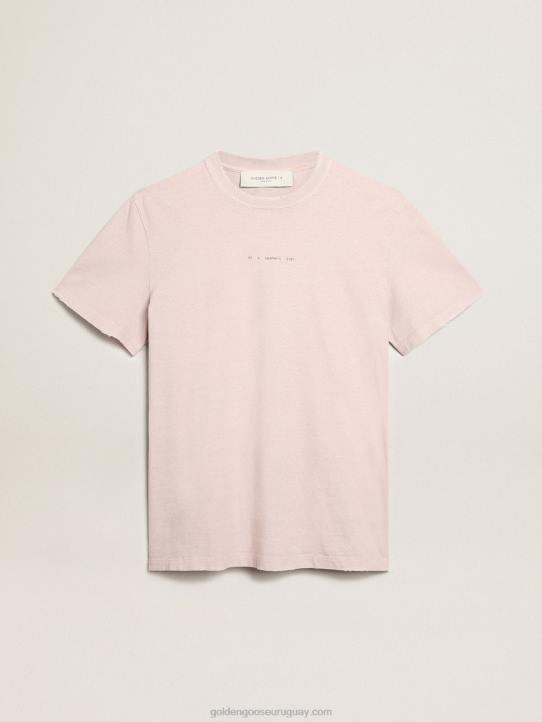 hombres camiseta rosa pálido con letras en el centroGolden Goose 02H6795