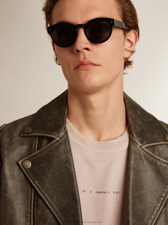 hombres camiseta rosa pálido con letras en el centroGolden Goose 02H6795