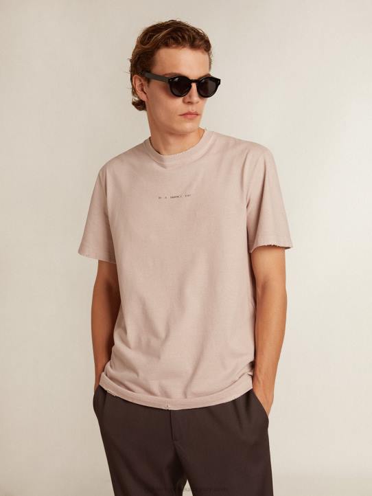 hombres camiseta rosa pálido con letras en el centroGolden Goose 02H6795